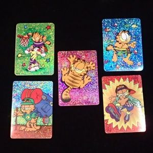 Garfield Glitter Stickers 5 Ct - New